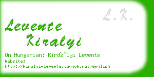 levente kiralyi business card